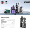 【小煙主機】San Dynasty 小海豚 30W 主機 套組(熊貓版) 小體積大煙量 可更換電池 外型配件 海綿濾嘴